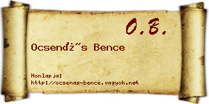 Ocsenás Bence névjegykártya