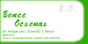 bence ocsenas business card